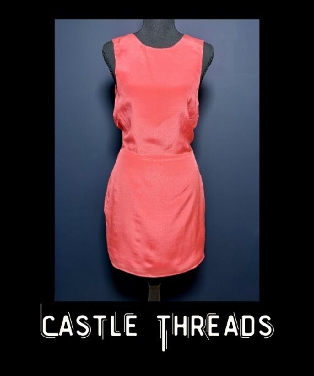 Women Bec & Bridge Coral Summer Dress 100% Silk Open Back Size 2 Australia Made